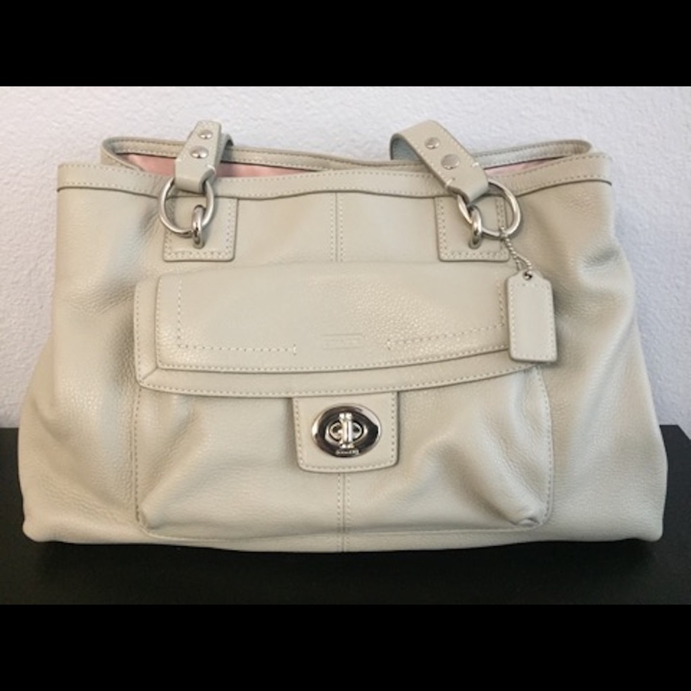 NWOT Coach Gray Leather Shoulder Bag Tote